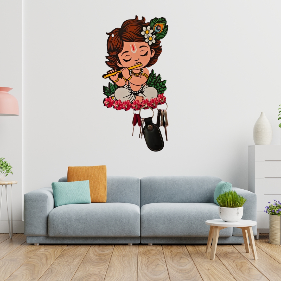 Baby Krishna Wooden Key Holder From Craft Elya