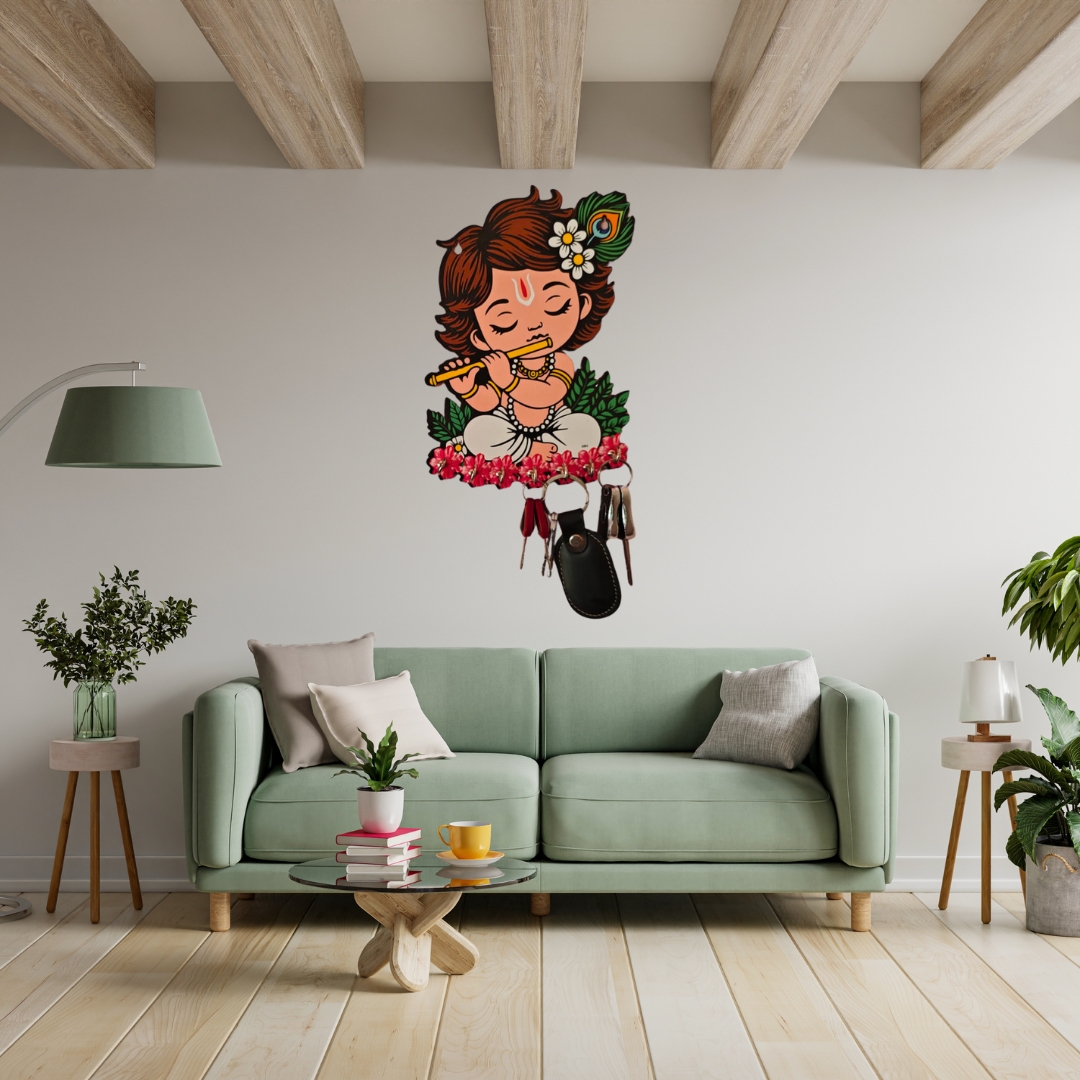 Baby Krishna Wooden Key Holder From Craft Elya