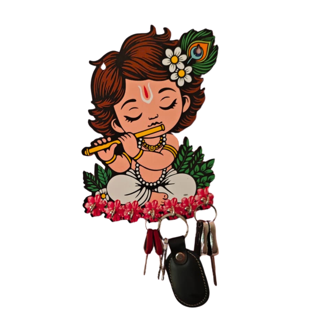 Baby Krishna Wooden Key Holder From Craft Elya