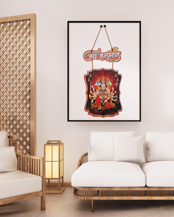 Panchmukhi Hanuman Ji Wooden Wall Hanging From Craft Elya