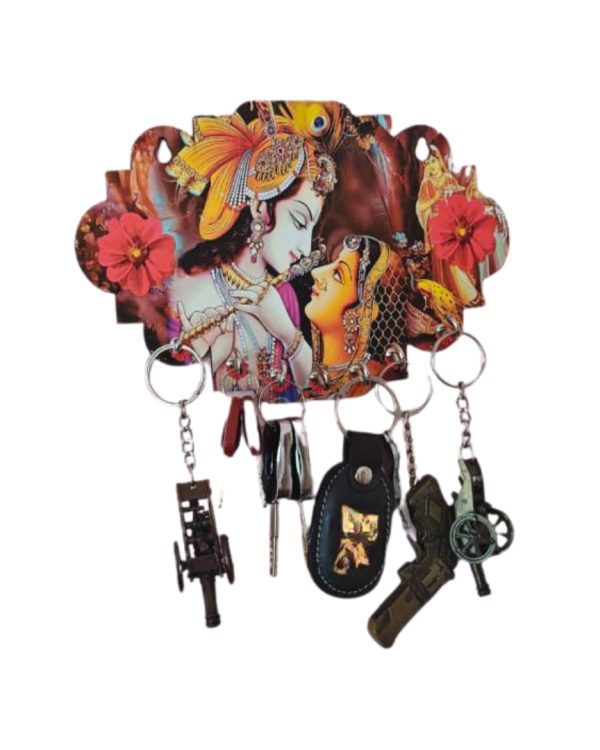 Lord Radha Krishna Wooden Key Holder From Craft Elya