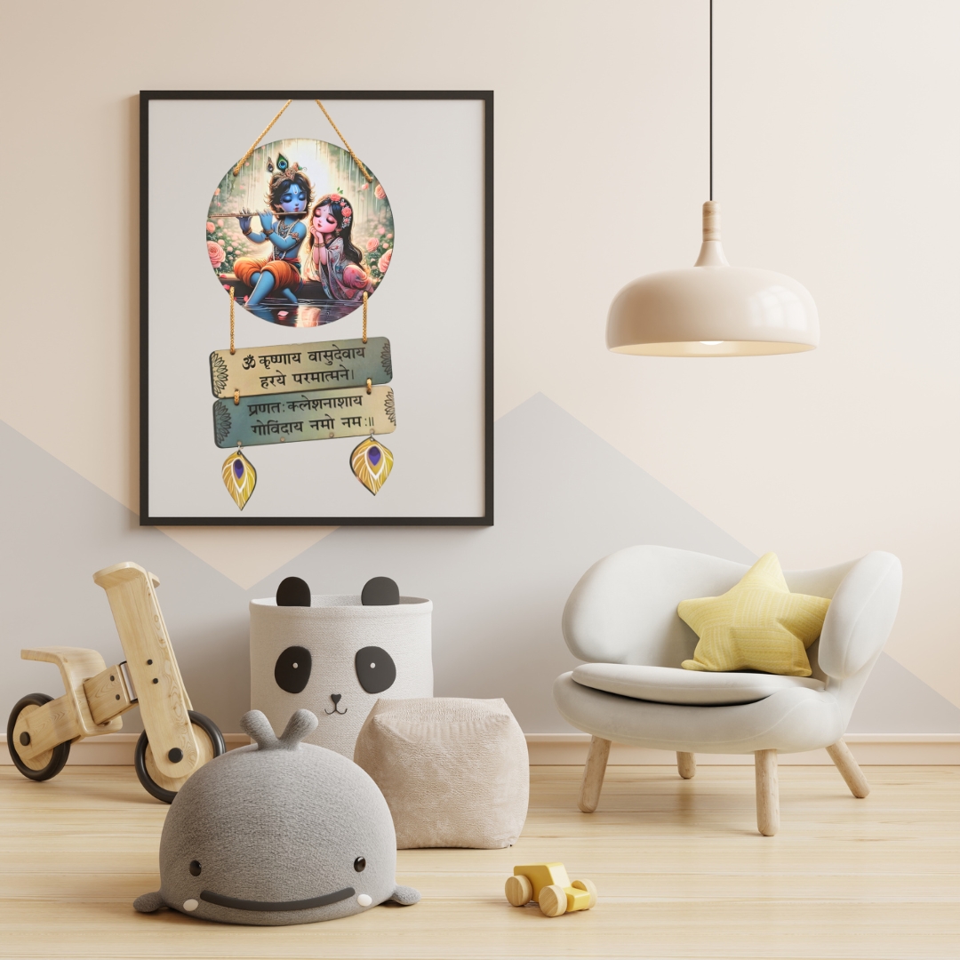 Radha Krishna Love Scene Wooden Wall Hanging From Craft Elya - Image 3